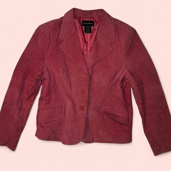 Pink suede leather jacket vintage - Picture 1 of 6